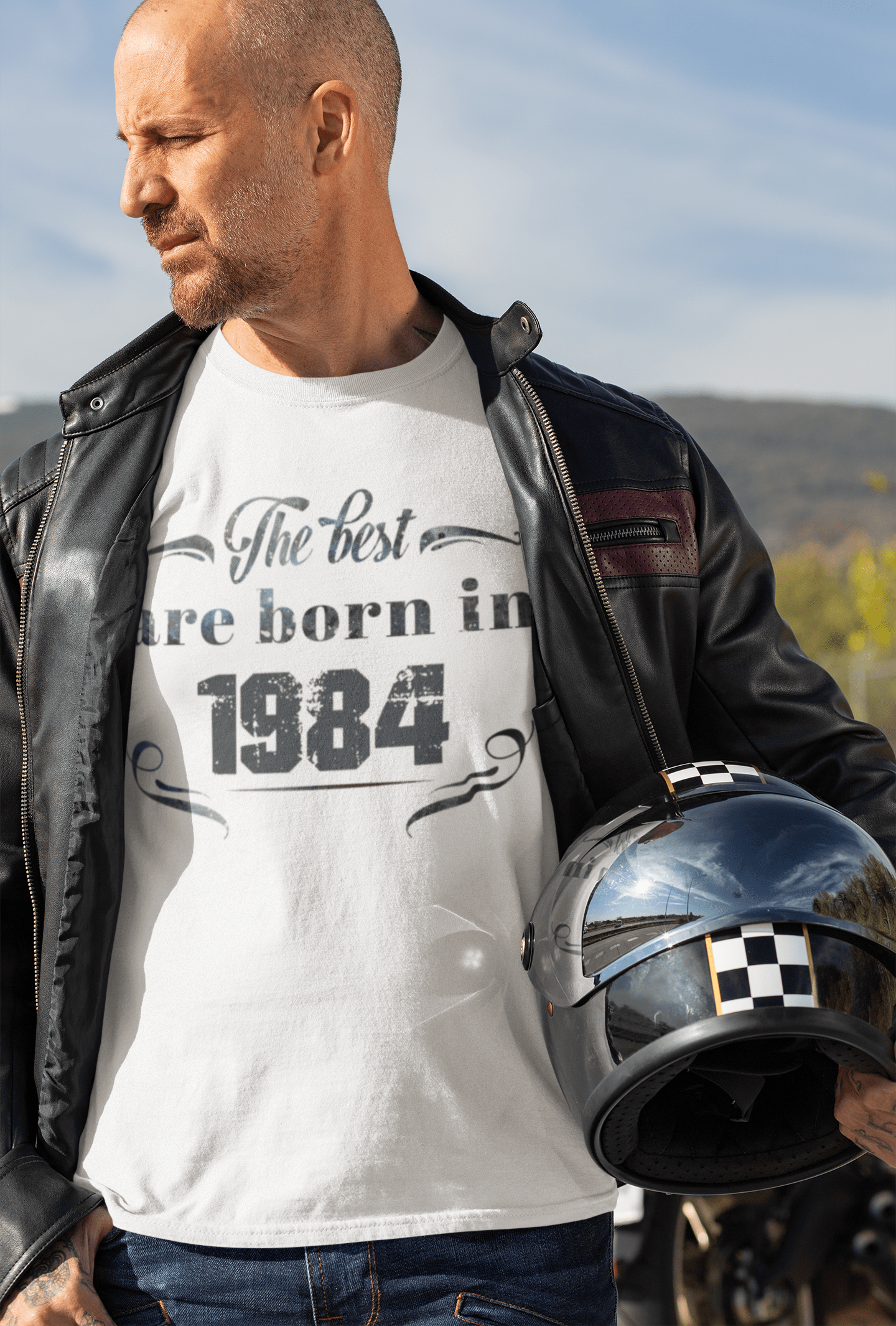 The Best are Born in 1984 Herren T-Shirt Weiß Geburtstagsgeschenk 00398