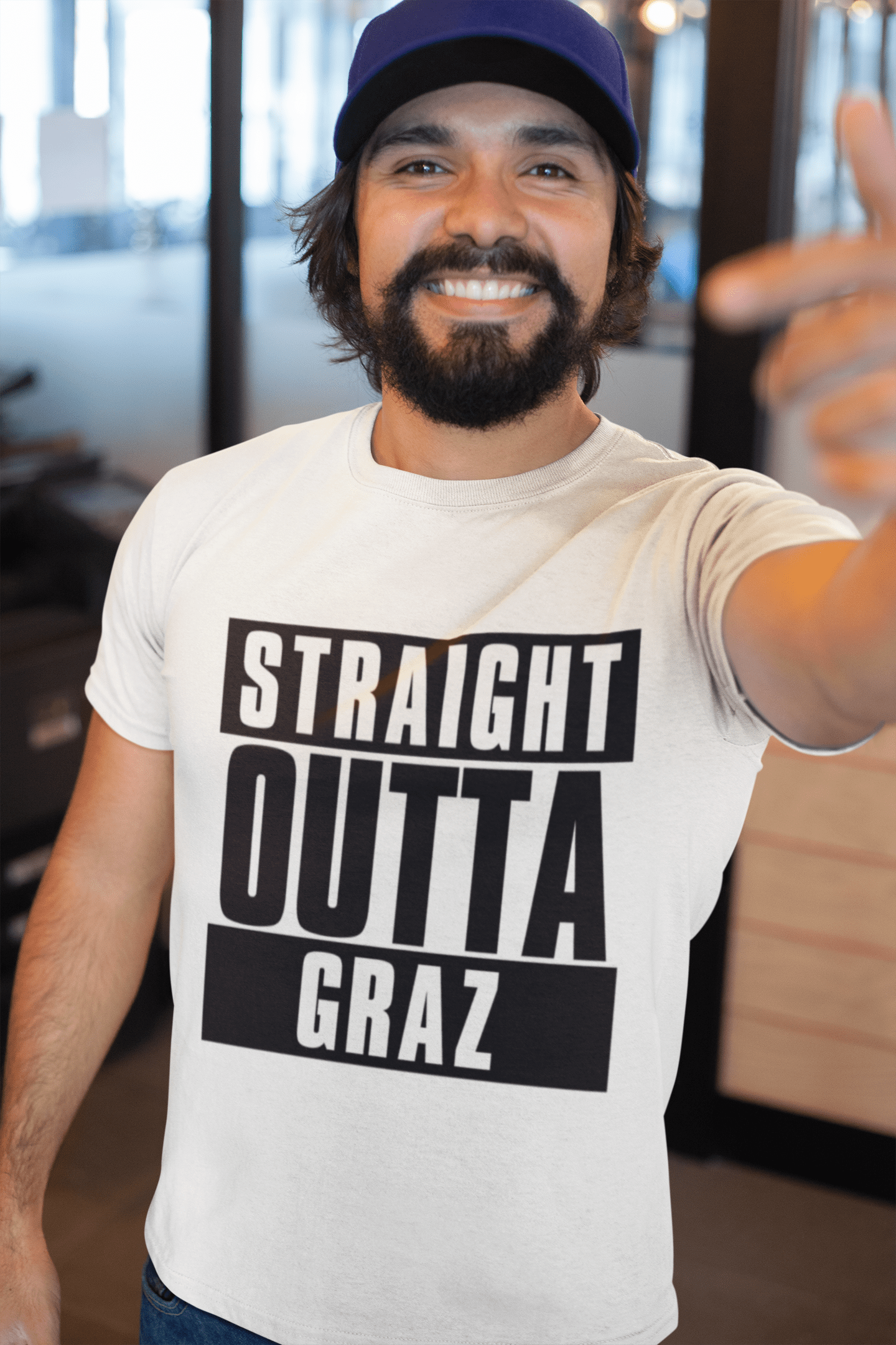 Straight Outta Graz, Herren-Kurzarm-Rundhals-T-Shirt 00027