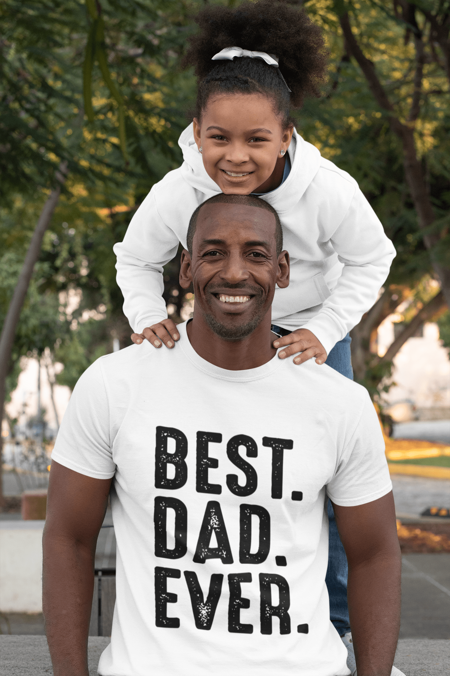 • Herren-Grafik-T-Shirt „Best Dad Ever 1“, weiß, Rundhalsausschnitt