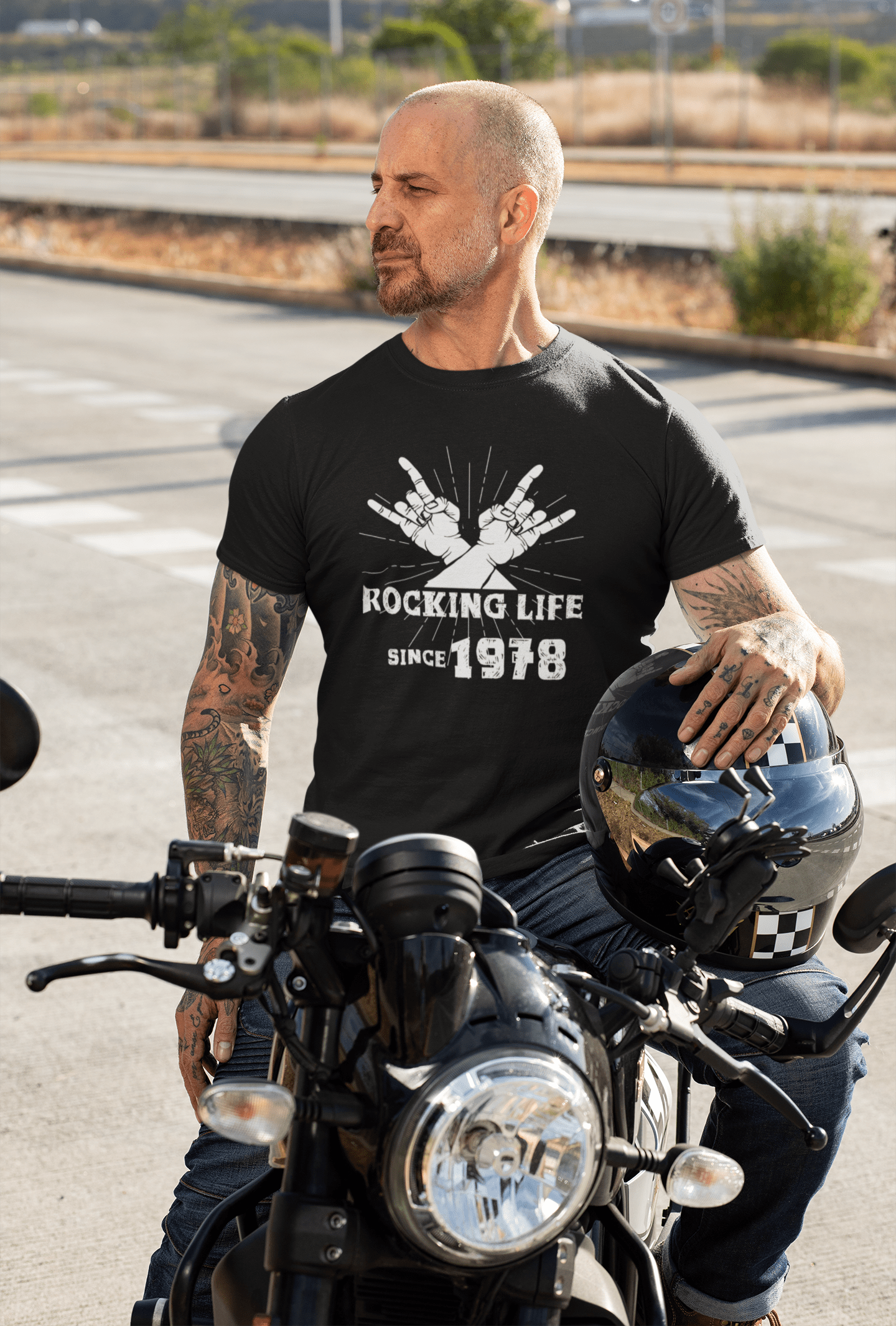 Rocking Life Since 1978 Herren T-Shirt Schwarz Geburtstagsgeschenk 00419