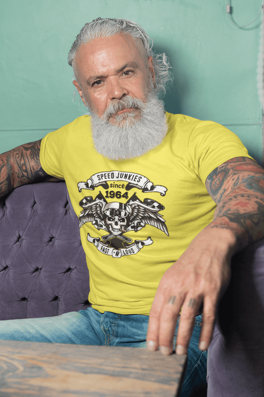 Speed ​​Junkies Since 1964 Herren T-Shirt Lemon Geburtstagsgeschenk Rundhals 00465