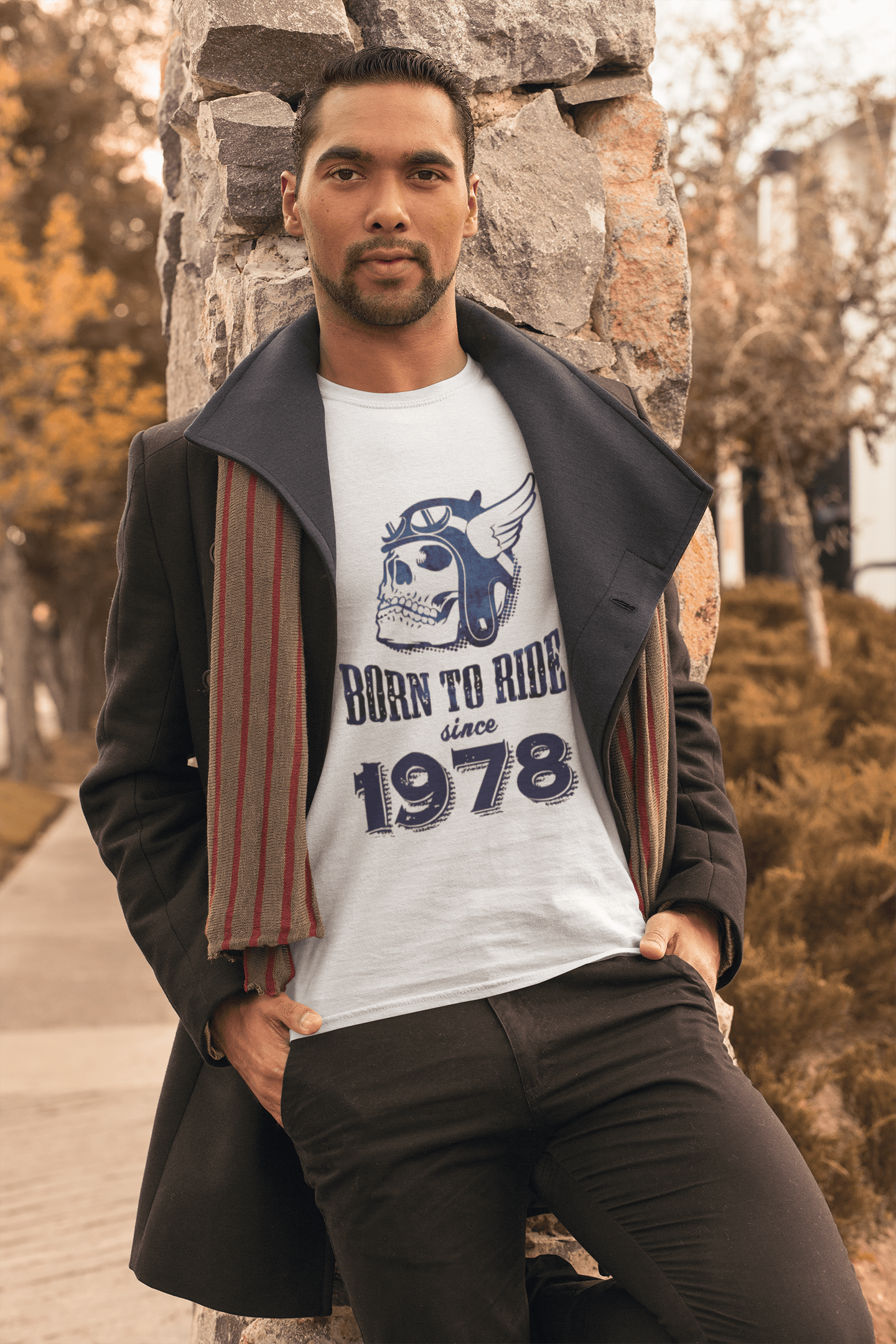 1978, Born to Ride Since 1978 Herren T-Shirt Weiß Geburtstagsgeschenk 00494
