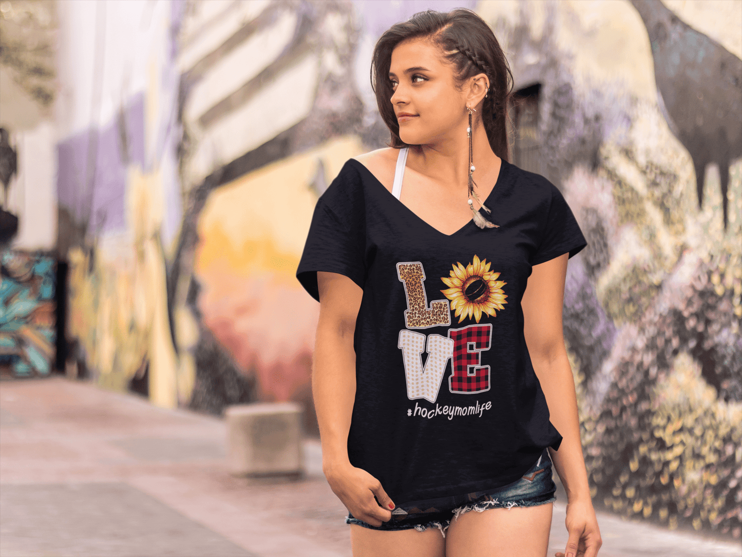 ULTRABASIC Damen T-Shirt Love Hockey Mom Life – Lustiges T-Shirt für Mutter