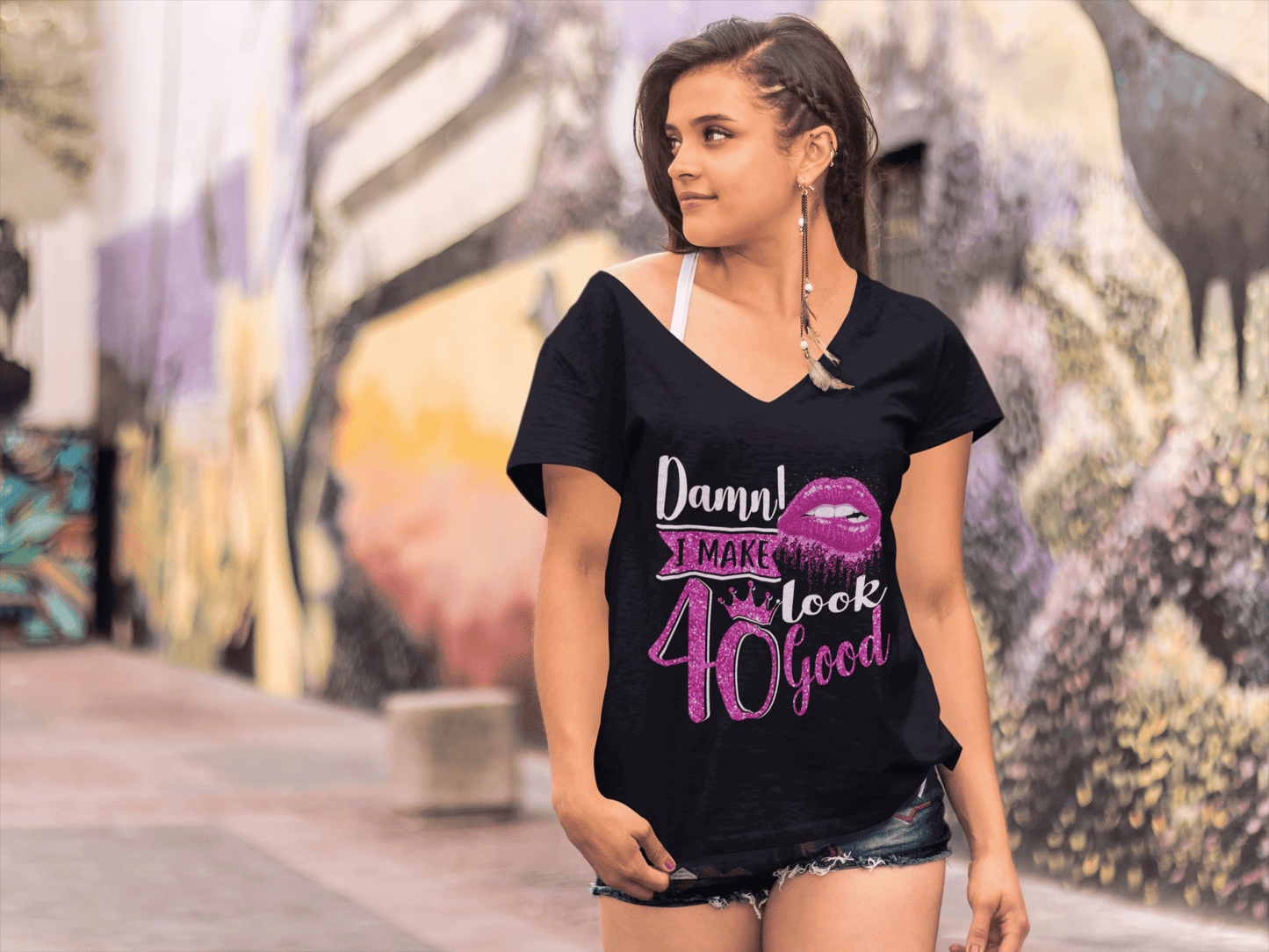 ULTRABASIC Women's T-Shirt Damn I Make 40 Look Good - 40th Birthday Shirt for Ladies