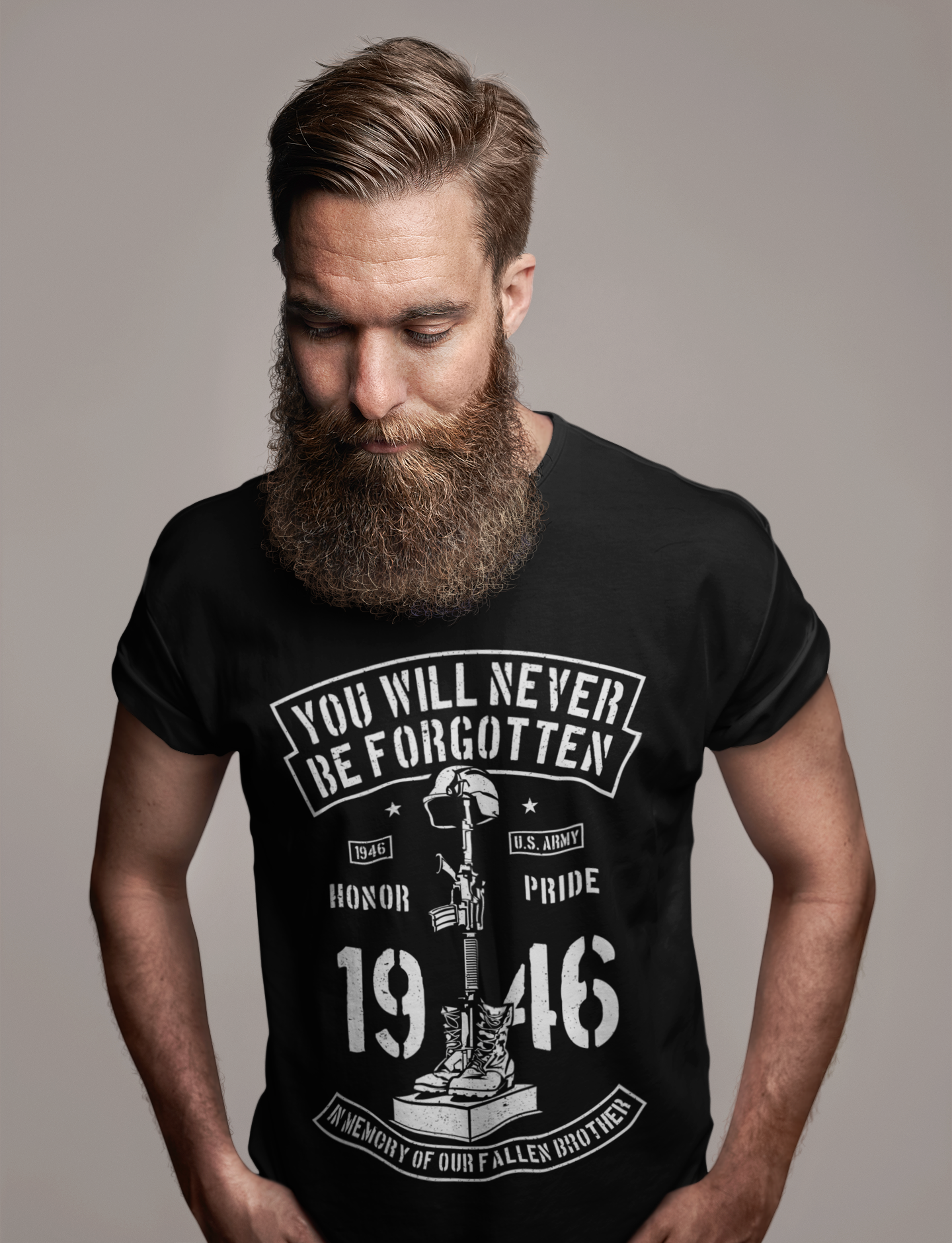 ULTRABASIC Herren T-Shirt „You Will Never Be Forgotten“ – US Army 1946 Honor Pride T-Shirt