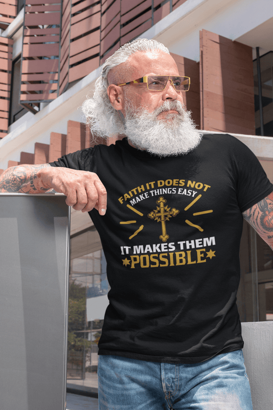 ULTRABASIC Herren-T-Shirt „Glaube macht Dinge möglich“ – christlich-religiöses T-Shirt