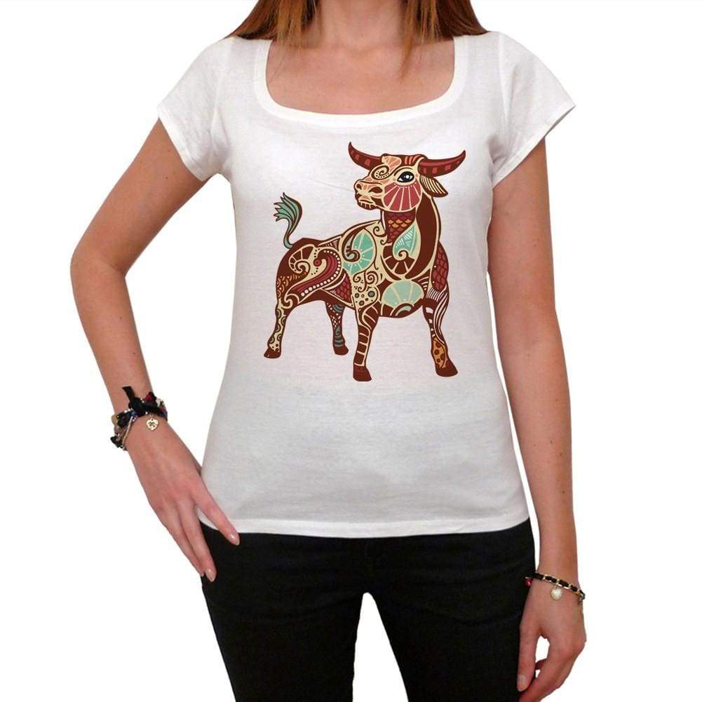 Taurus Zodiac Sign White Womens T-Shirt 100% Cotton 00214