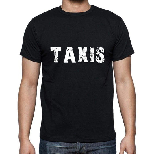 Taxis Mens Short Sleeve Round Neck T-Shirt 5 Letters Black Word 00006 - Casual