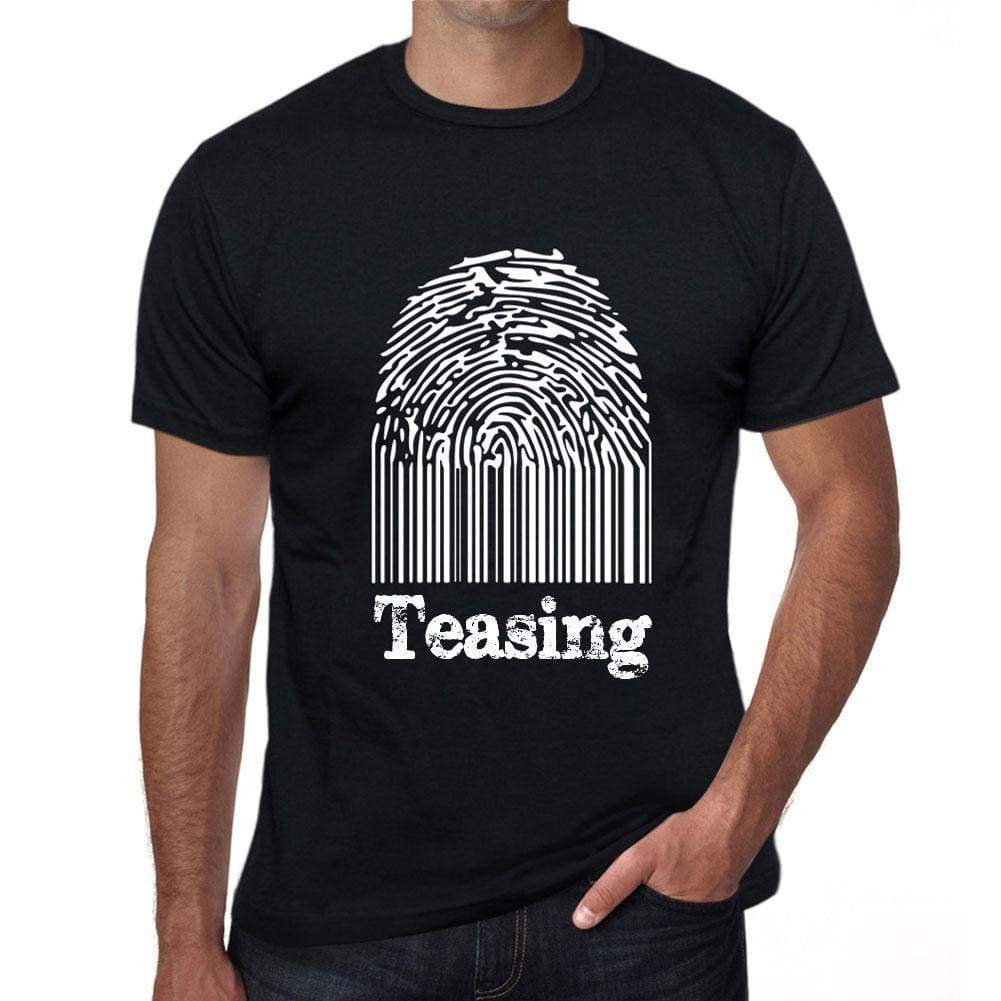 Teasing Fingerprint Black Mens Short Sleeve Round Neck T-Shirt Gift T-Shirt 00308 - Black / S - Casual