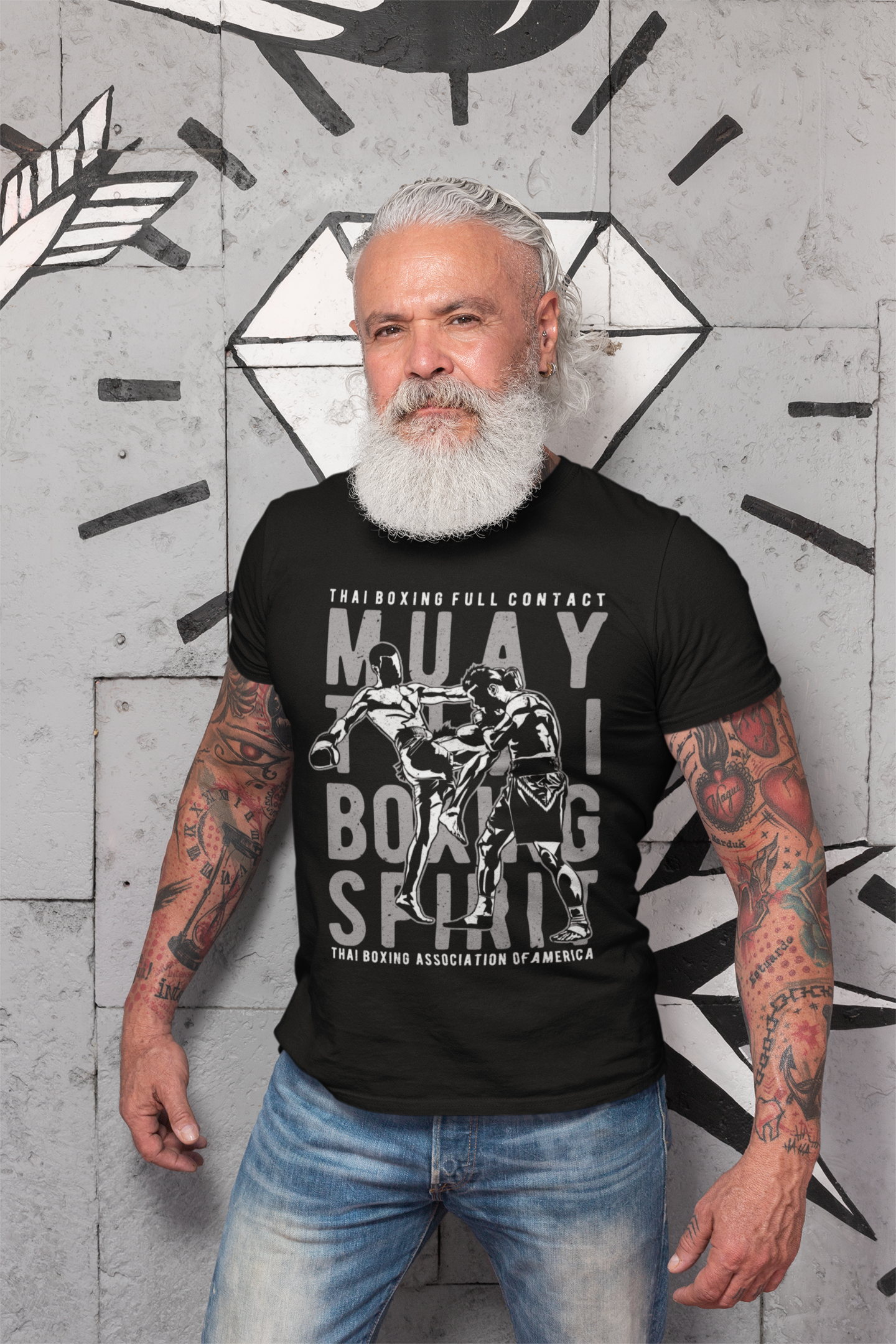 ULTRABASIC Muay Thai Men's T-Shirt - Boxing Kickboxing Fighter Graphic Gift Tee