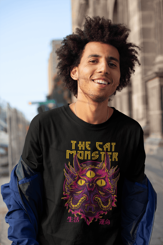 ULTRABASIC Men's Novelty T-Shirt The Cat Monster Tee Shirt