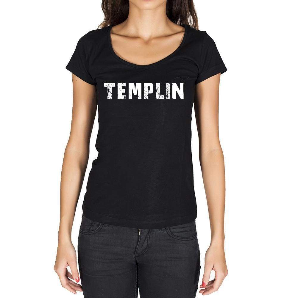 Templin German Cities Black Womens Short Sleeve Round Neck T-Shirt 00002 - Casual