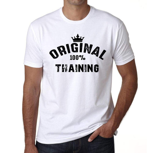 Thaining 100% German City White Mens Short Sleeve Round Neck T-Shirt 00001 - Casual