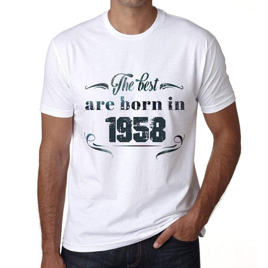 The Best Are Born In 1958 Mens T-Shirt White Birthday Gift 00398 - White / Xs - Casual