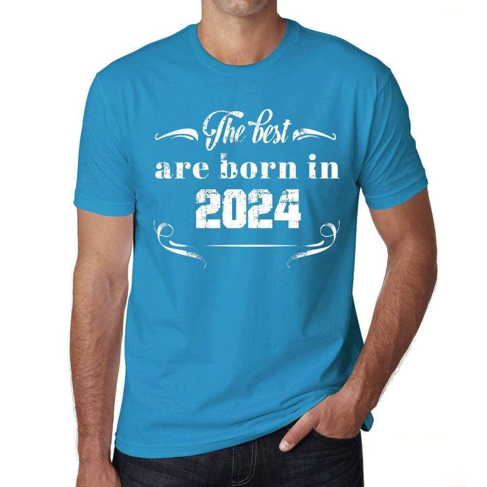 The Best Are Born In 2024 Mens T-Shirt Blue Birthday Gift 00399 - Blue / Xs - Casual