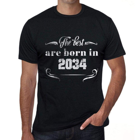 The Best Are Born In 2034 Mens T-Shirt Black Birthday Gift 00397 - Black / Xs - Casual