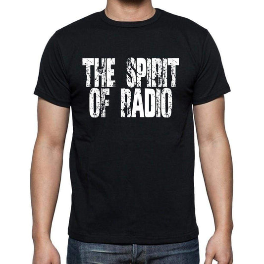 The Spirit Of Radio White Letters Mens Short Sleeve Round Neck T-Shirt 00007