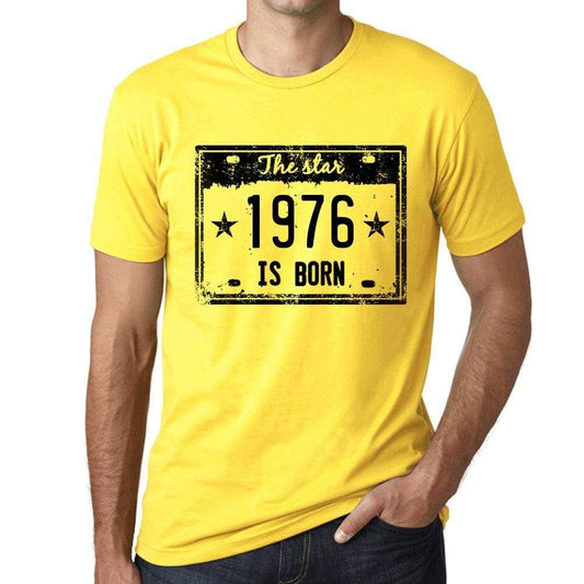 The Star 1976 Is Born Mens T-Shirt Yellow Birthday Gift 00456 - Yellow / Xs - Casual