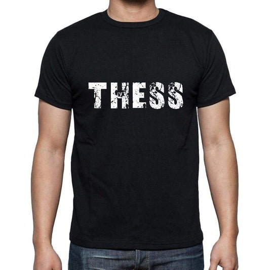 thess Men's Short Sleeve Round Neck T-shirt , 5 letters Black , word 00006 - Ultrabasic