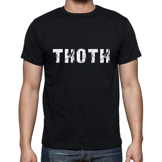 Thoth Mens Short Sleeve Round Neck T-Shirt 5 Letters Black Word 00006 - Casual