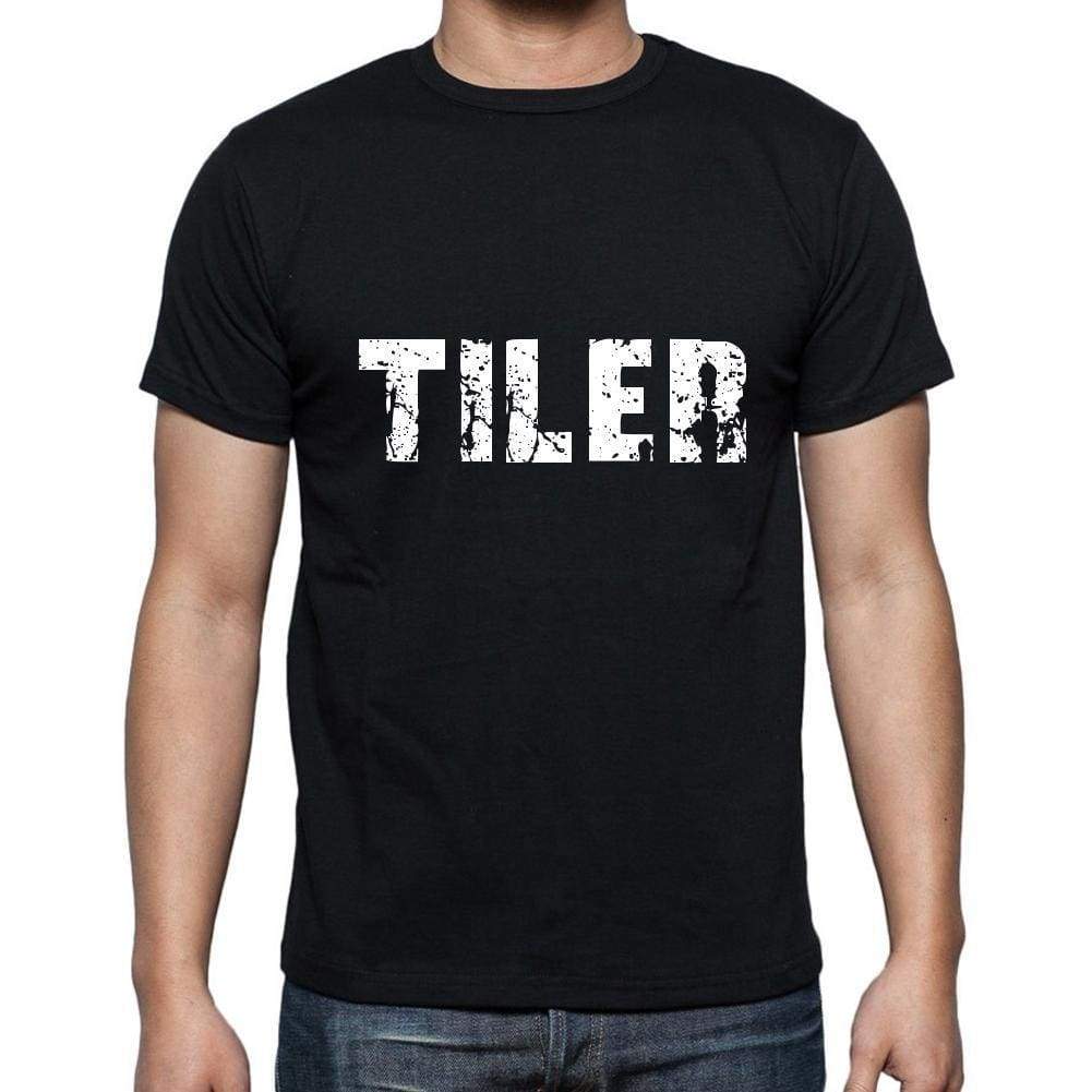 Tiler Mens Short Sleeve Round Neck T-Shirt 5 Letters Black Word 00006 - Casual