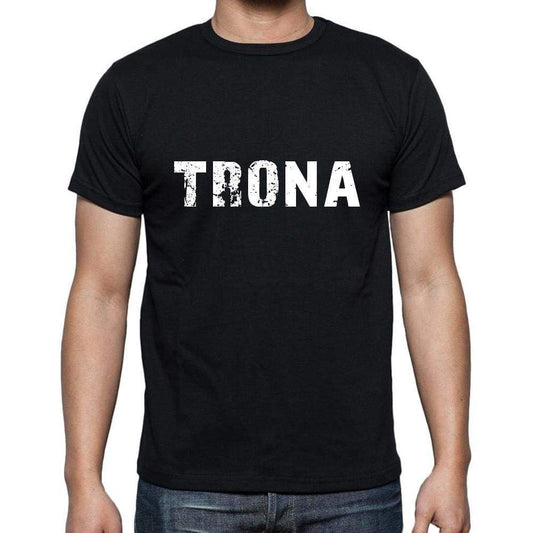 Trona Mens Short Sleeve Round Neck T-Shirt 5 Letters Black Word 00006 - Casual