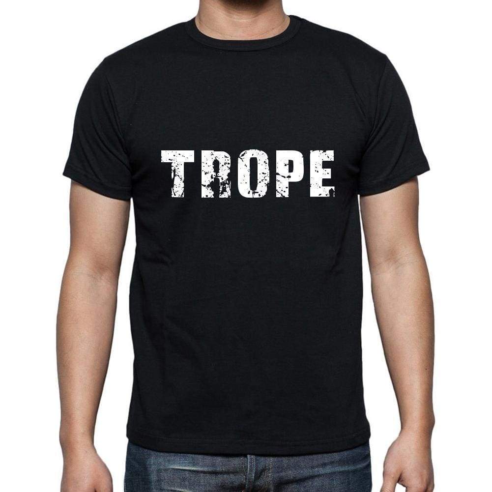 trope Men's Short Sleeve Round Neck T-shirt , 5 letters Black , word 00006 - Ultrabasic