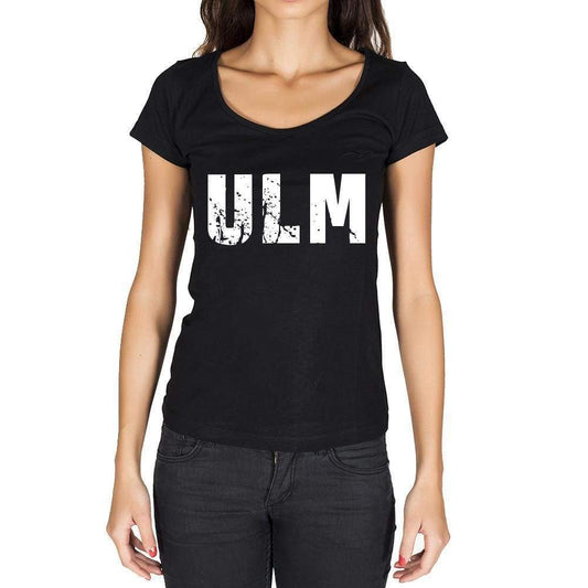 Ulm German Cities Black Womens Short Sleeve Round Neck T-Shirt 00002 - Casual
