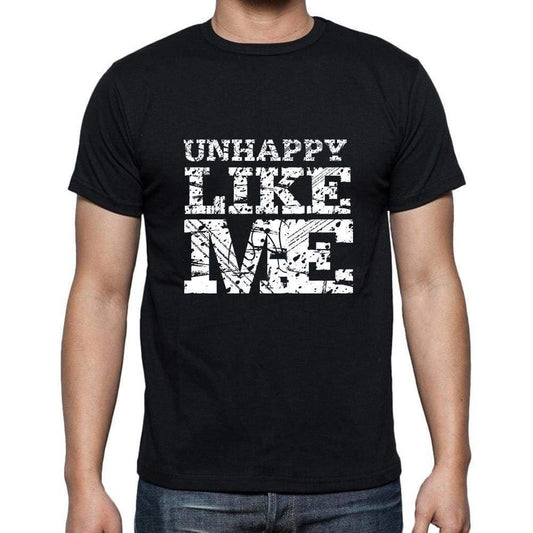 Unhappy Like Me Black Mens Short Sleeve Round Neck T-Shirt 00055 - Black / S - Casual
