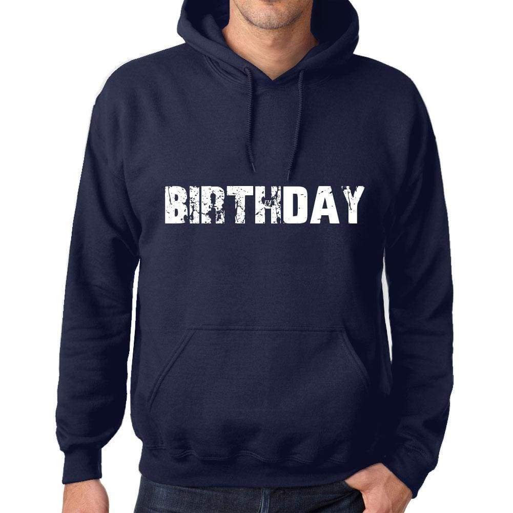 Unisex Printed Graphic Cotton Hoodie Popular Words Birthday French Navy - French Navy / Xs / Cotton - Hoodies