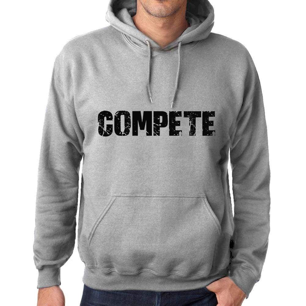 Unisex Printed Graphic Cotton Hoodie Popular Words Compete Grey Marl - Grey Marl / Xs / Cotton - Hoodies