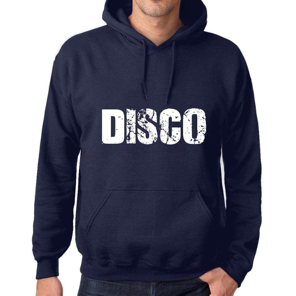 Unisex Printed Graphic Cotton Hoodie Popular Words Disco French Navy - French Navy / Xs / Cotton - Hoodies