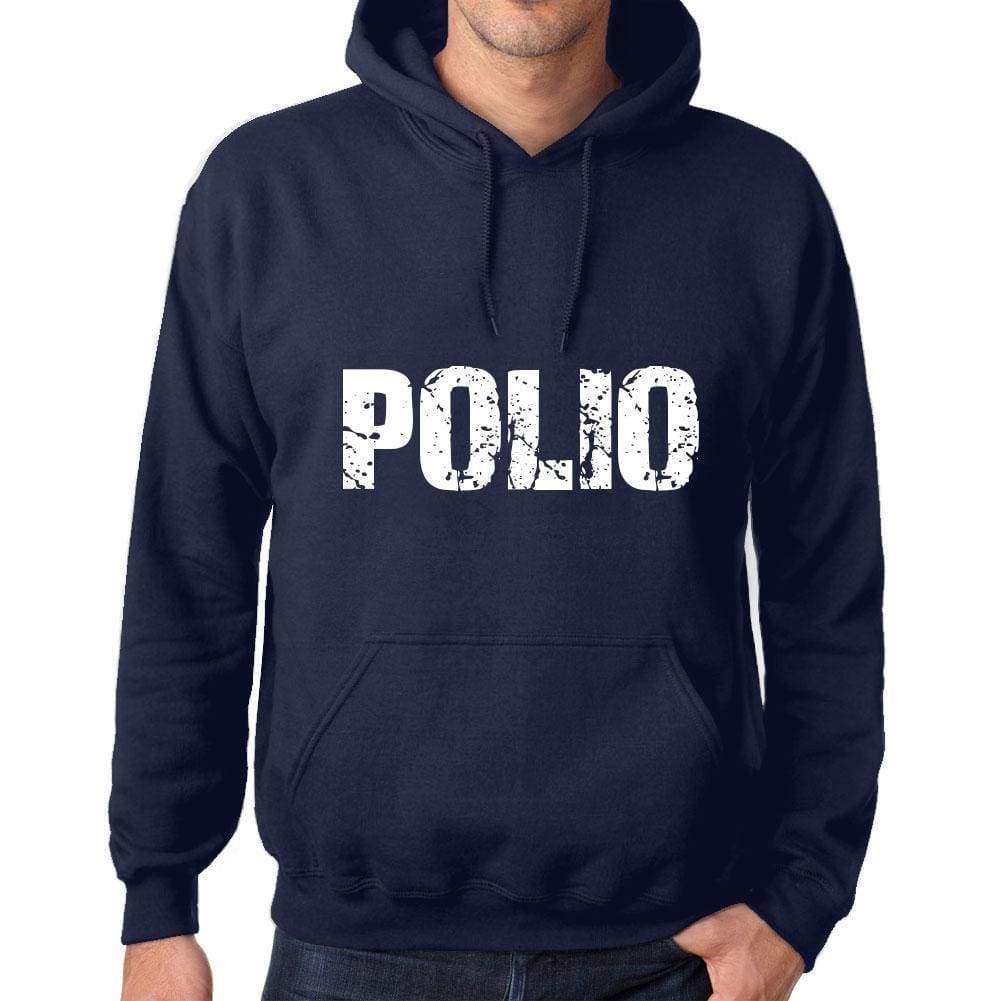 Unisex Printed Graphic Cotton Hoodie Popular Words Polio French Navy - French Navy / Xs / Cotton - Hoodies