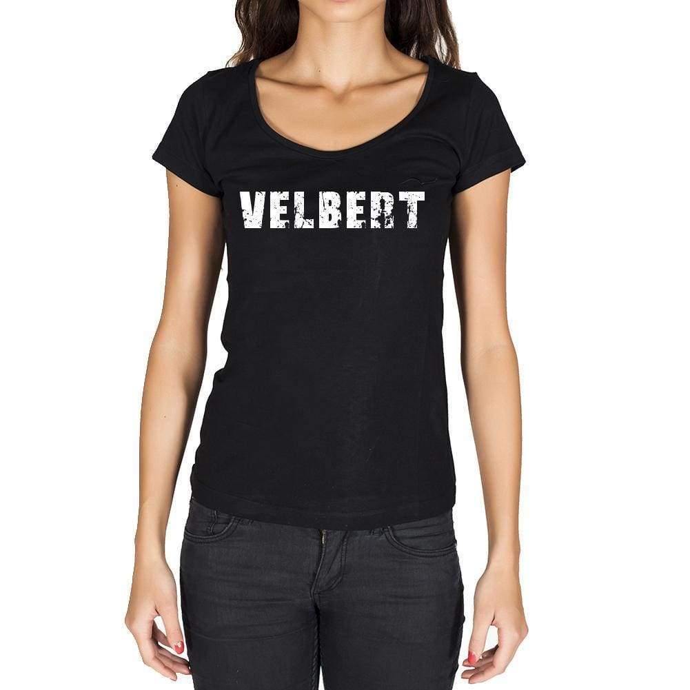 Velbert German Cities Black Womens Short Sleeve Round Neck T-Shirt 00002 - Casual