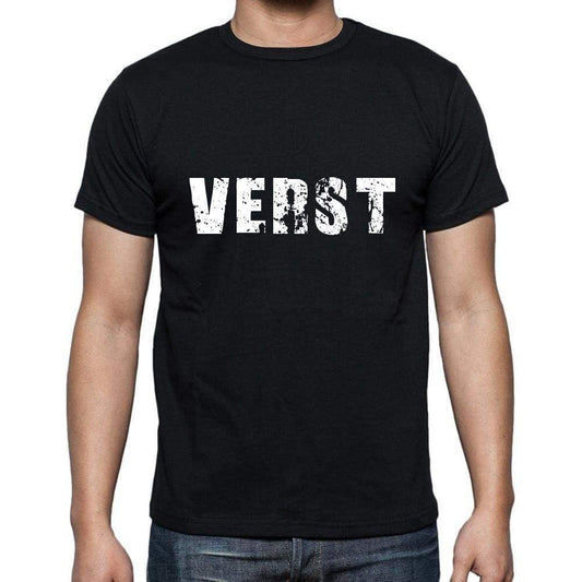 Verst Mens Short Sleeve Round Neck T-Shirt 5 Letters Black Word 00006 - Casual