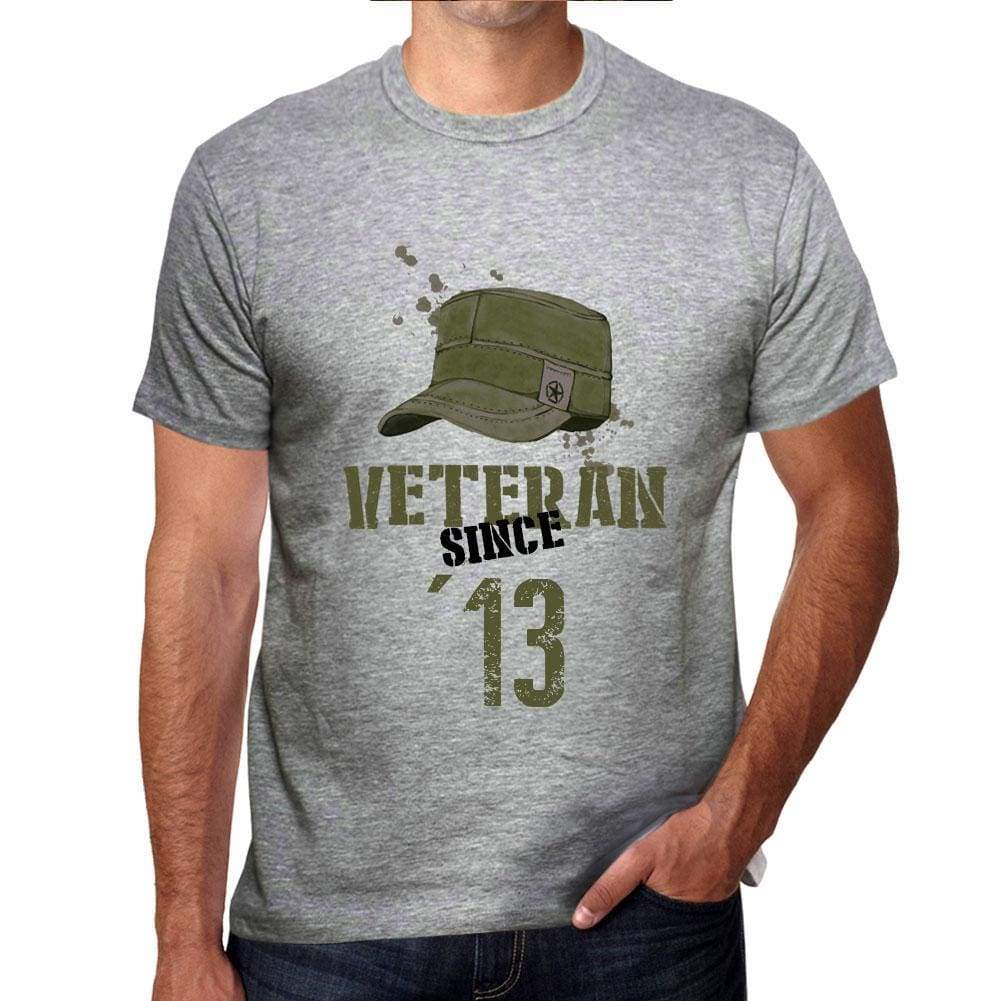 Veteran Since 13 Mens T-Shirt Grey Birthday Gift 00435 - Grey / S - Casual