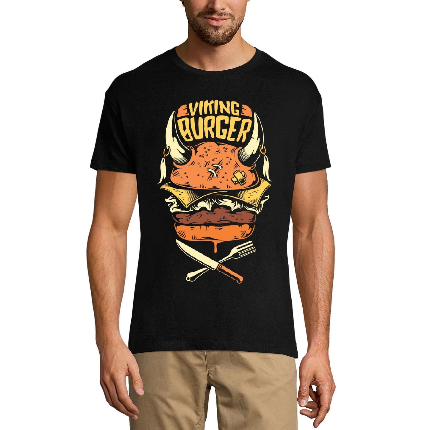 ULTRABASIC Men's T-Shirt Viking Burger - Short Sleeve Tee shirt