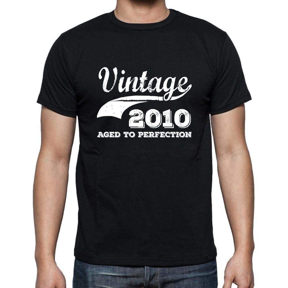Vintage 2010 Aged To Perfection Black Mens Short Sleeve Round Neck T-Shirt 00100 - Black / S - Casual