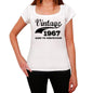 Vintage Aged To Perfection 1967 White Womens Short Sleeve Round Neck T-Shirt Gift T-Shirt 00344 - White / Xs - Casual