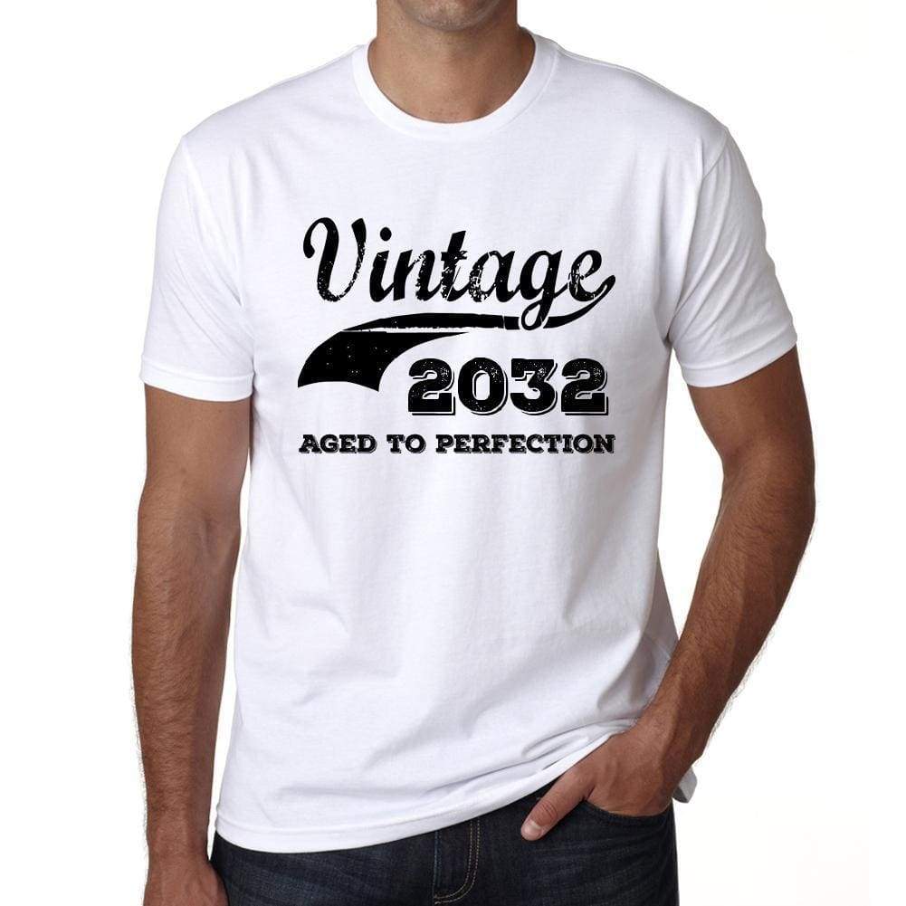 Vintage Aged To Perfection 2032 White Mens Short Sleeve Round Neck T-Shirt Gift T-Shirt 00342 - White / S - Casual