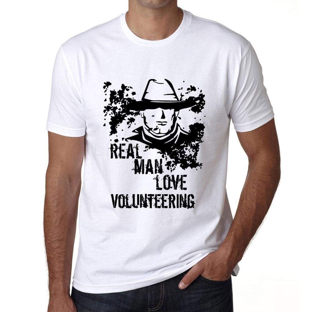 Volunteering Real Men Love Volunteering Mens T Shirt White Birthday Gift 00539 - White / Xs - Casual