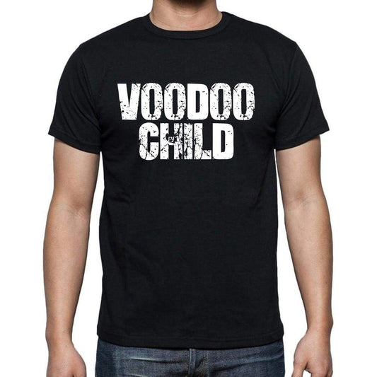 Voodoo Child White Letters Mens Short Sleeve Round Neck T-Shirt 00007