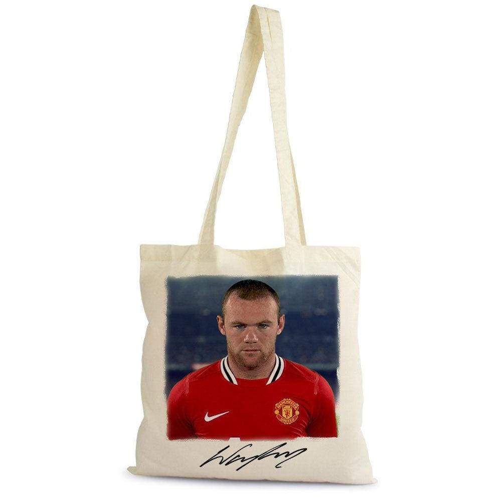 Wayne Rooney Soccer Football Tote Bag Shopping Natural Cotton Gift Beige 00272 - Beige - Tote Bag