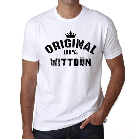 Wittdün 100% German City White Mens Short Sleeve Round Neck T-Shirt 00001 - Casual
