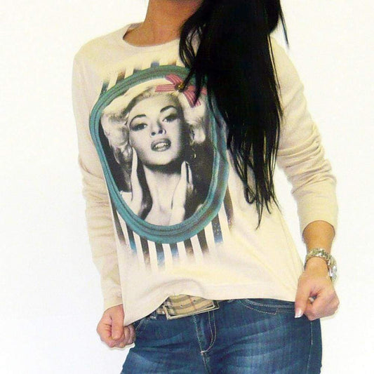 Womens Long Sleeve One In The City Retro-Beige 00275