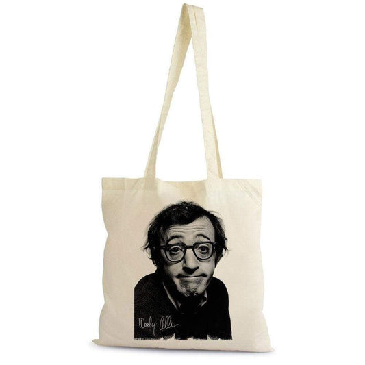 Woody Allen Tote Bag Shopping Natural Cotton Gift Beige 00272 - Beige - Tote Bag