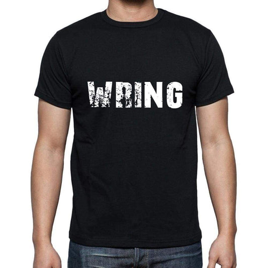 wring Men's Short Sleeve Round Neck T-shirt , 5 letters Black , word 00006 - Ultrabasic