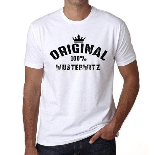 Wusterwitz 100% German City White Mens Short Sleeve Round Neck T-Shirt 00001 - Casual