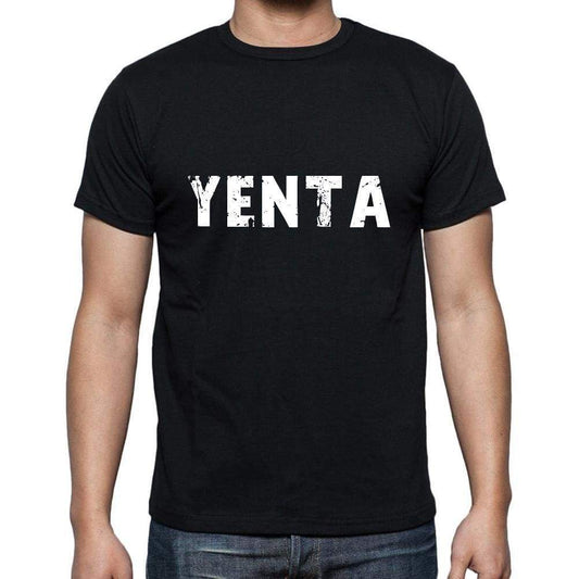 Yenta Mens Short Sleeve Round Neck T-Shirt 5 Letters Black Word 00006 - Casual